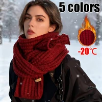 Korean Style Couple Scarves Set Red Knit Unisex Winter Wear with Multi-Function Design for Students Fashion Lovers