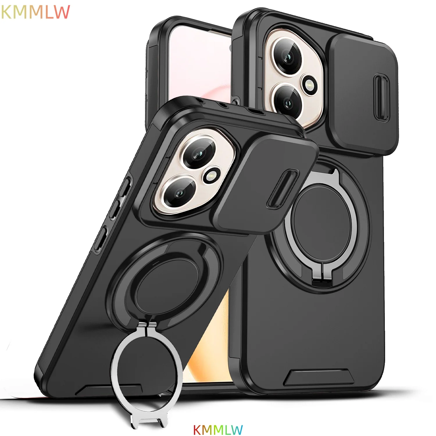 Enhanced Magnetic Stand Phone Case with Slide Camera Protection - Compatible with Honor 400 Lite/Pro