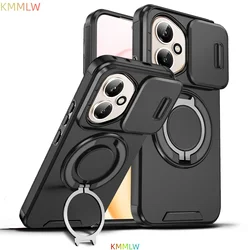 Enhanced Magnetic Stand Phone Case with Slide Camera Protection - Compatible with Honor 400 Lite/Pro - HONOR 400 Pro (Black)