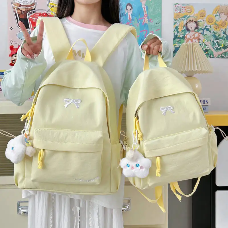 Nuovo elegante zaino ricamato in stile coreano giapponese carino borsa da scuola casual per ragazze studenti borsa da viaggio per pendolari quotidiani - immagine 4