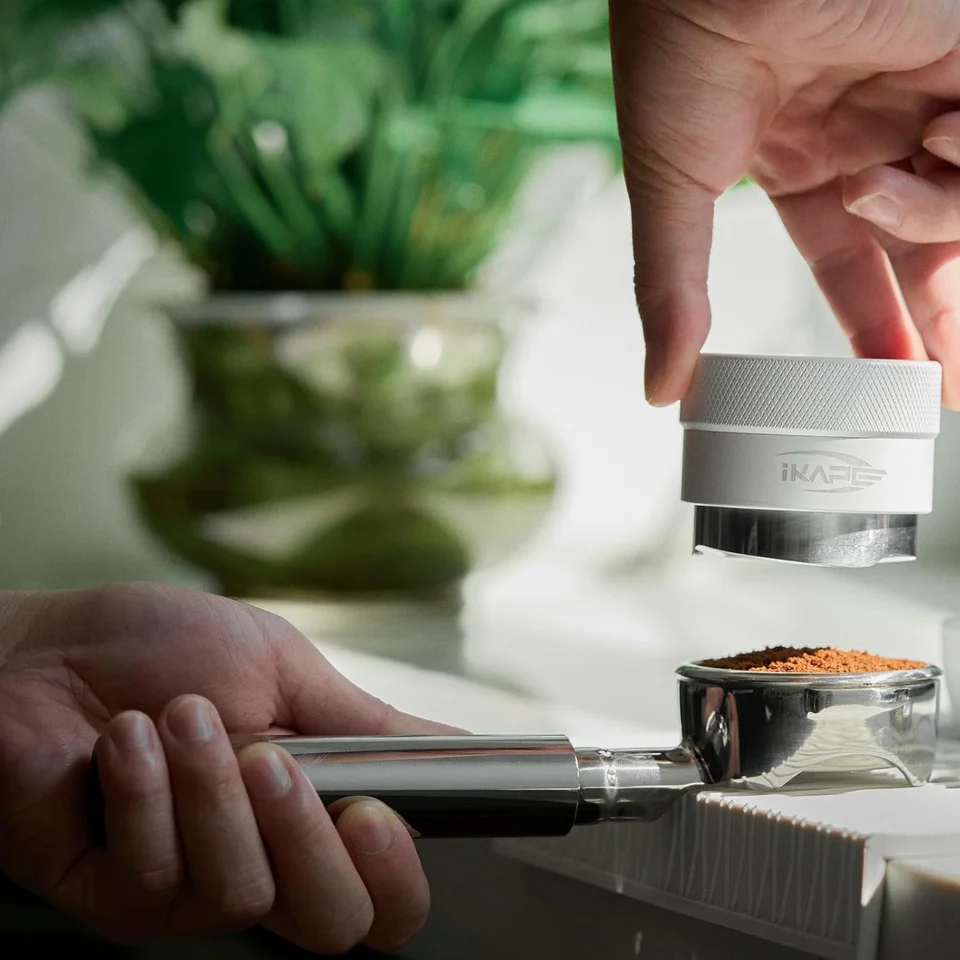 IKAPE Openwork Bottomless Portafilter, Handle made of stainless