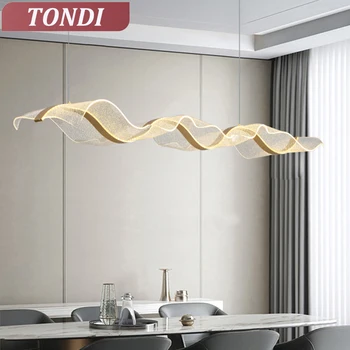 Lampadario a LED creativo nordico Design Lampade a sospensione a onde lunghe Ristorante Lampada da bar Sala da pranzo Decorazioni per la casa Lampada a sospensione 1