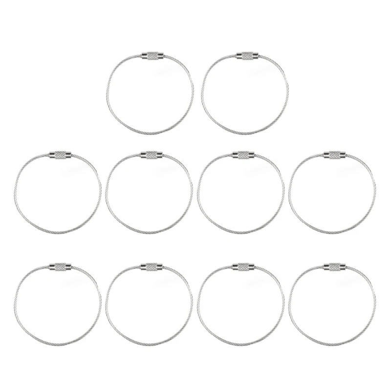 

10 шт. большие брелоки для ключей, проволочные брелки, кабели, держатель для багажной этикетки, простой в использовании