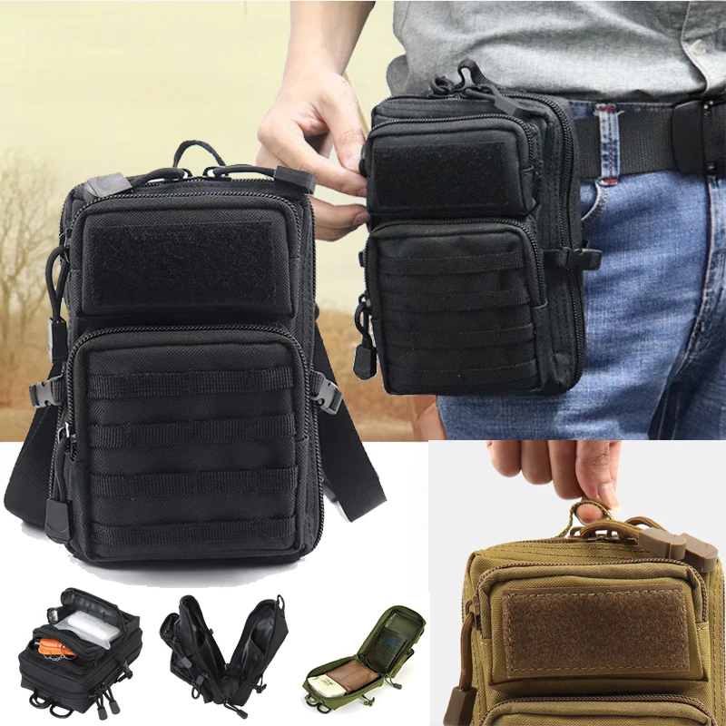 Waterproof Nylon Tactical Waist Bag for Hiking and Outdoor Use