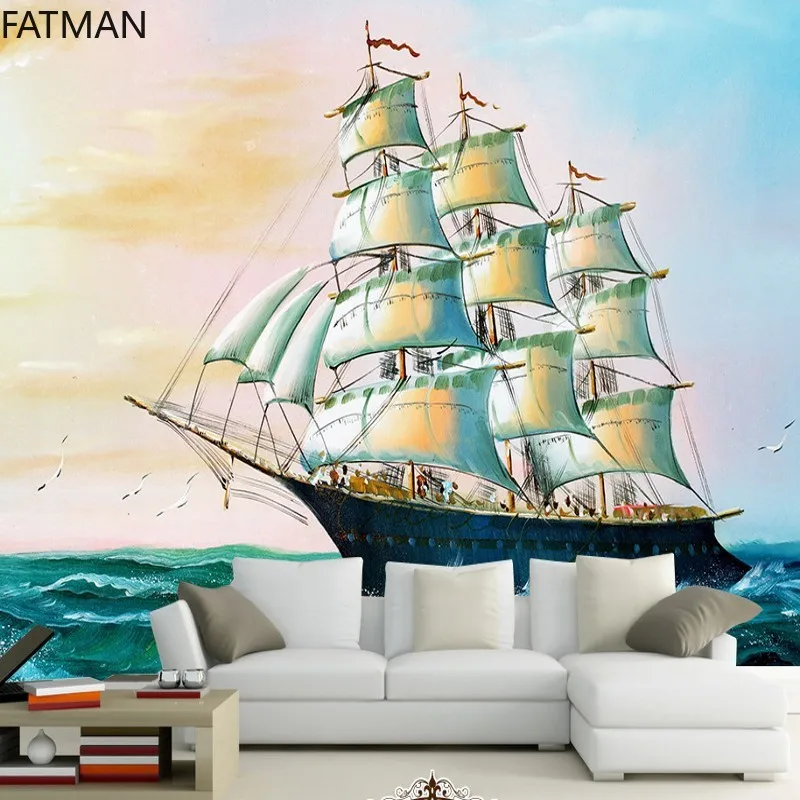 3D обои FATMAN по индивидуальному заказу современный дизайн морской красочный