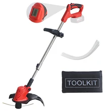  T TOVIA Adjustable Length Telescopic 21V Cordless Lawn Mower Electric Grass Trimmer Pruning Garden Tools Compatible Makita 18V 