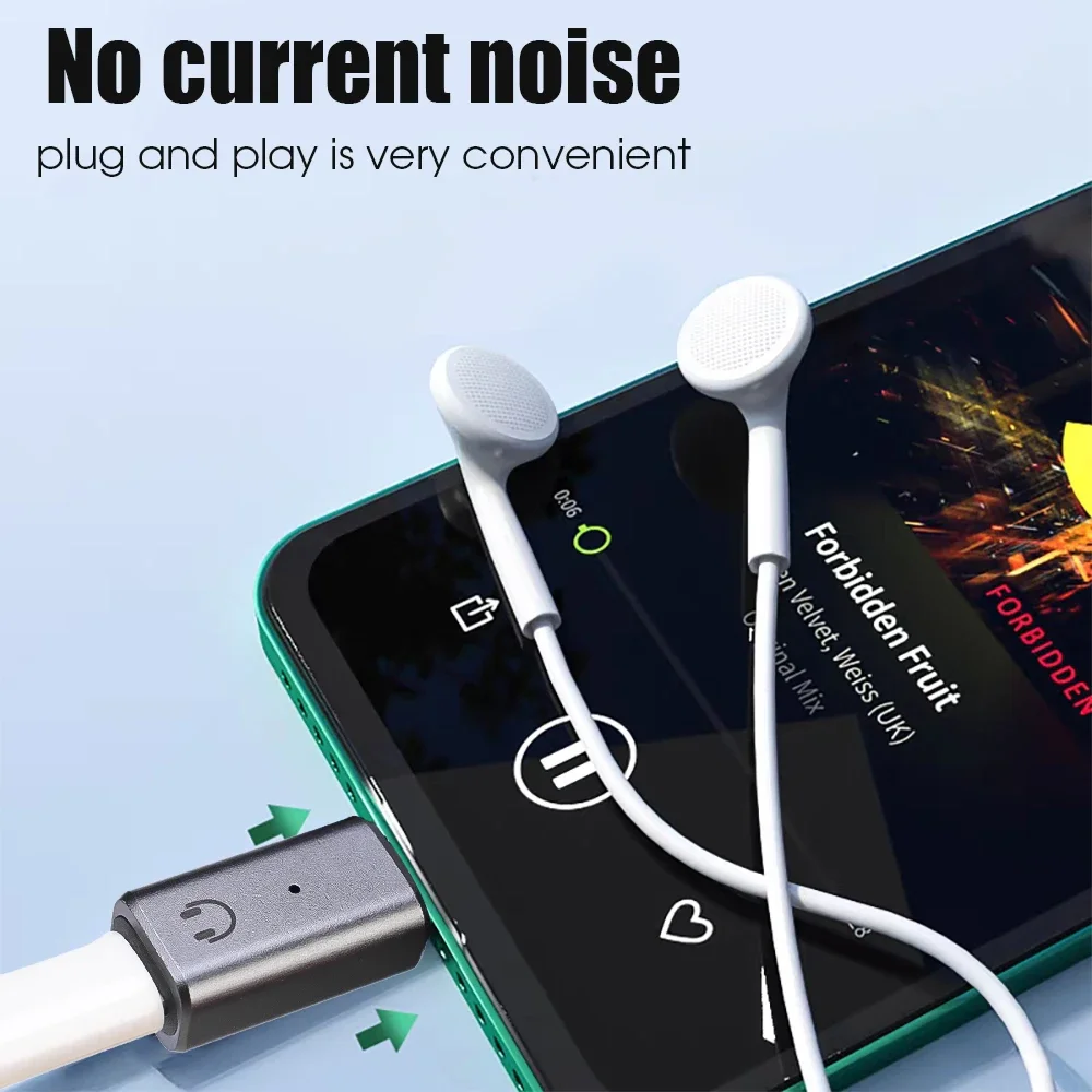 USB C to iOS Audio Adapter USB Type C Male to Lightnning Female Earphone Converter iPhone 16 15 iPad Pro Air 6/5/4 MacBook