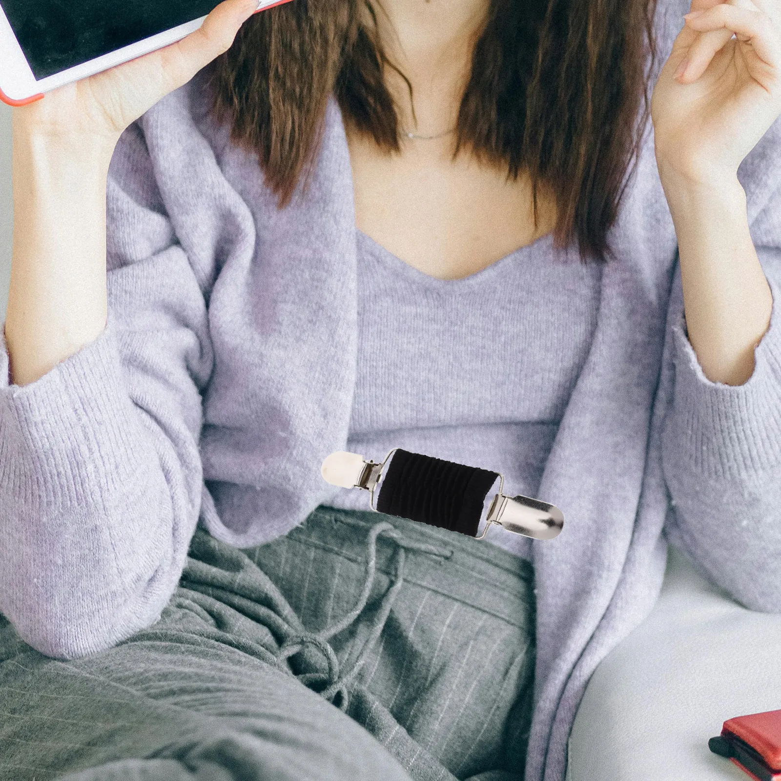 여성용 허리 클립 2개, 의류 드레스 조임 클립, 뒷면 조임기, 스웨터 숄 클립 세트, 가디건 클립, 의류 액세서리