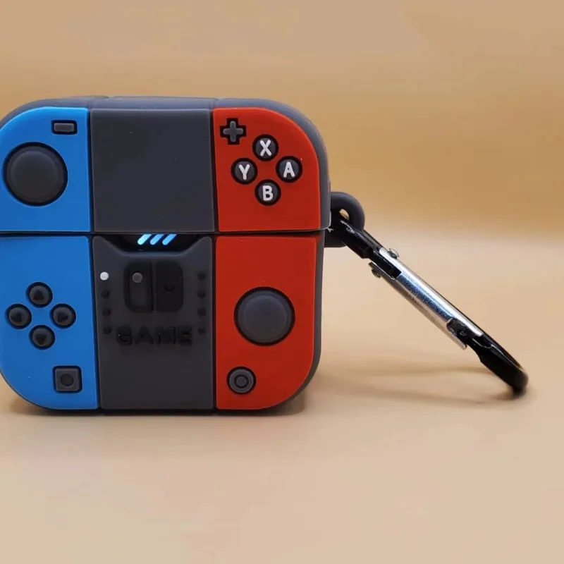Cute cartoon mini game console headphone case suitable for Apple Airpods 1 2 3 4 Pro Pro2 silicone headphone soft shell