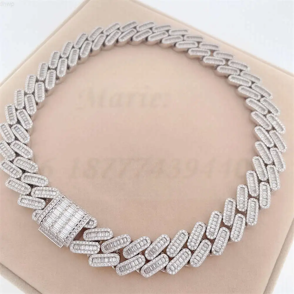 

Bussdown 18mm Luxury Cuban Link for Men Moissanite 925 Silver Hip Hop Iced Out Cuban Link Chain