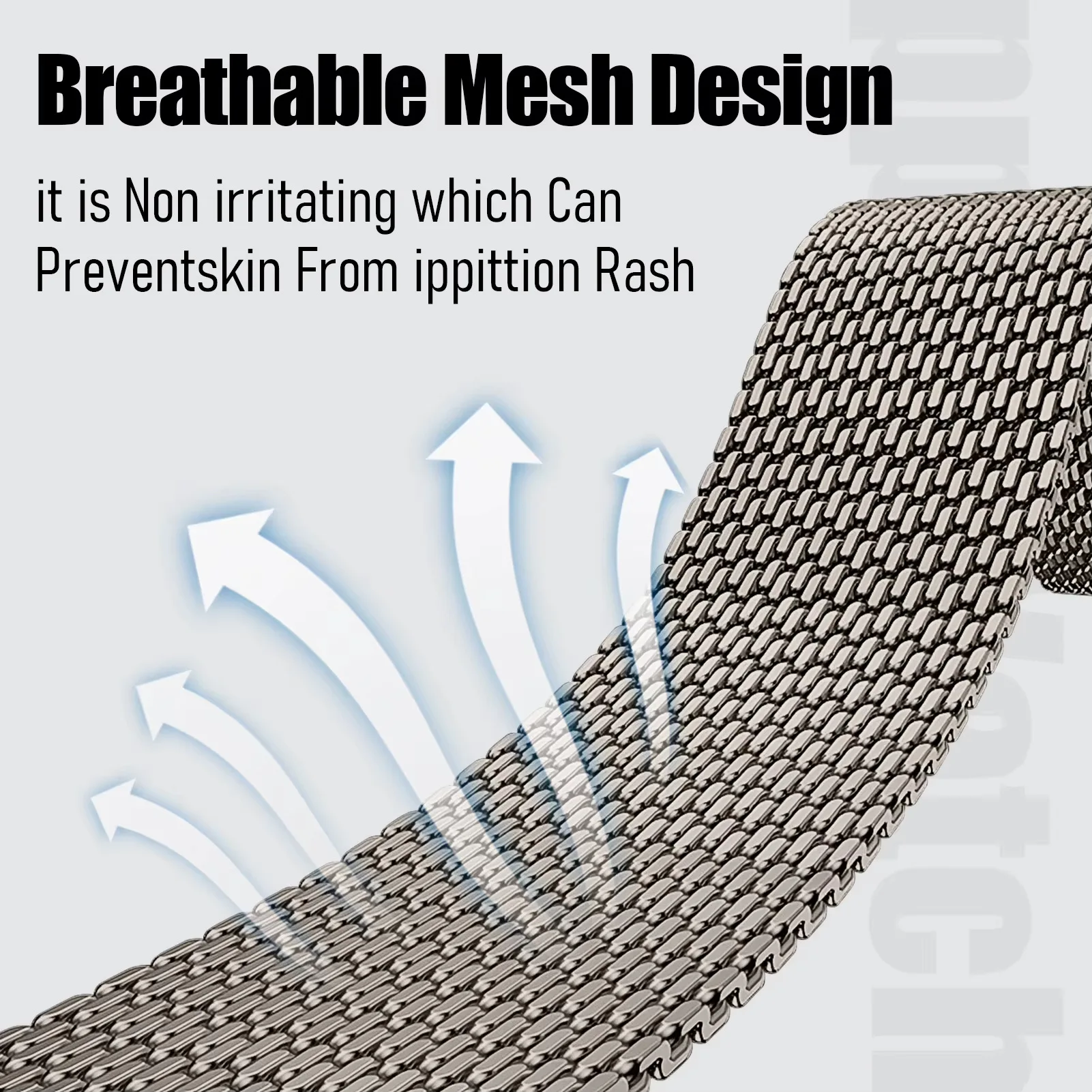 Premium Steel Mesh Milanese Loop Metal Bracelet Strap - Various Sizes