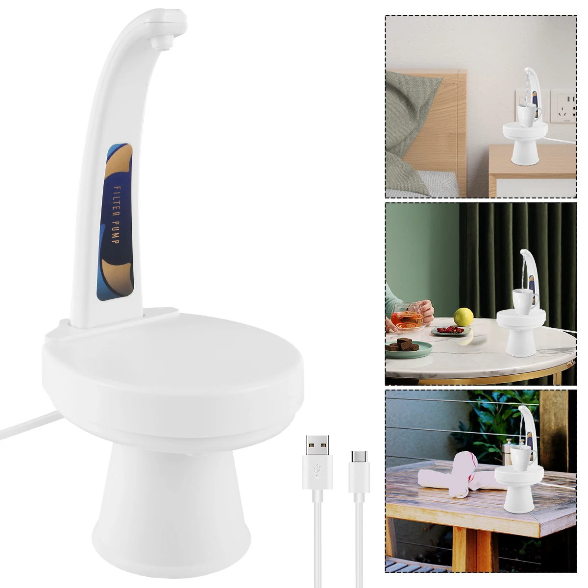 

Desktop Water Dispenser Smart Automatic Water Bottle Pump with Gravity Induction 1800mAh USB Rechargeable Portable Drinking