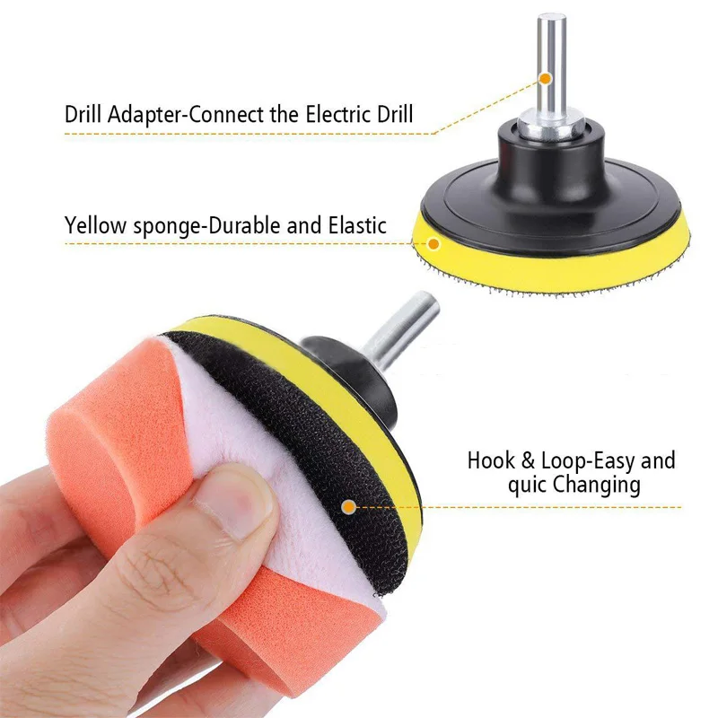 3inch Car Polishing Pad Car Polish Pad Polishing Sponge Set Wool Polishing Pad Car Polishing Sponge Polishing Wheel Disc Wool Polishing Head Polishing Wheel Kit 6/7/8/11Pcs/Set Self-Adhesive Wool Wheel Polishing Pad Waxing Sponge For Car Polisher Drill Adapter