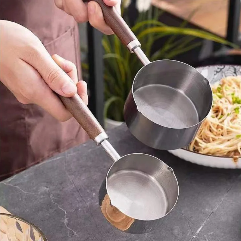 

Mini Frying Hot Oil Pan Stainless Steel Multi-Purpose Boiled Eggs Hot Chocolate Hot Milk Pot Household Kitchen Tools