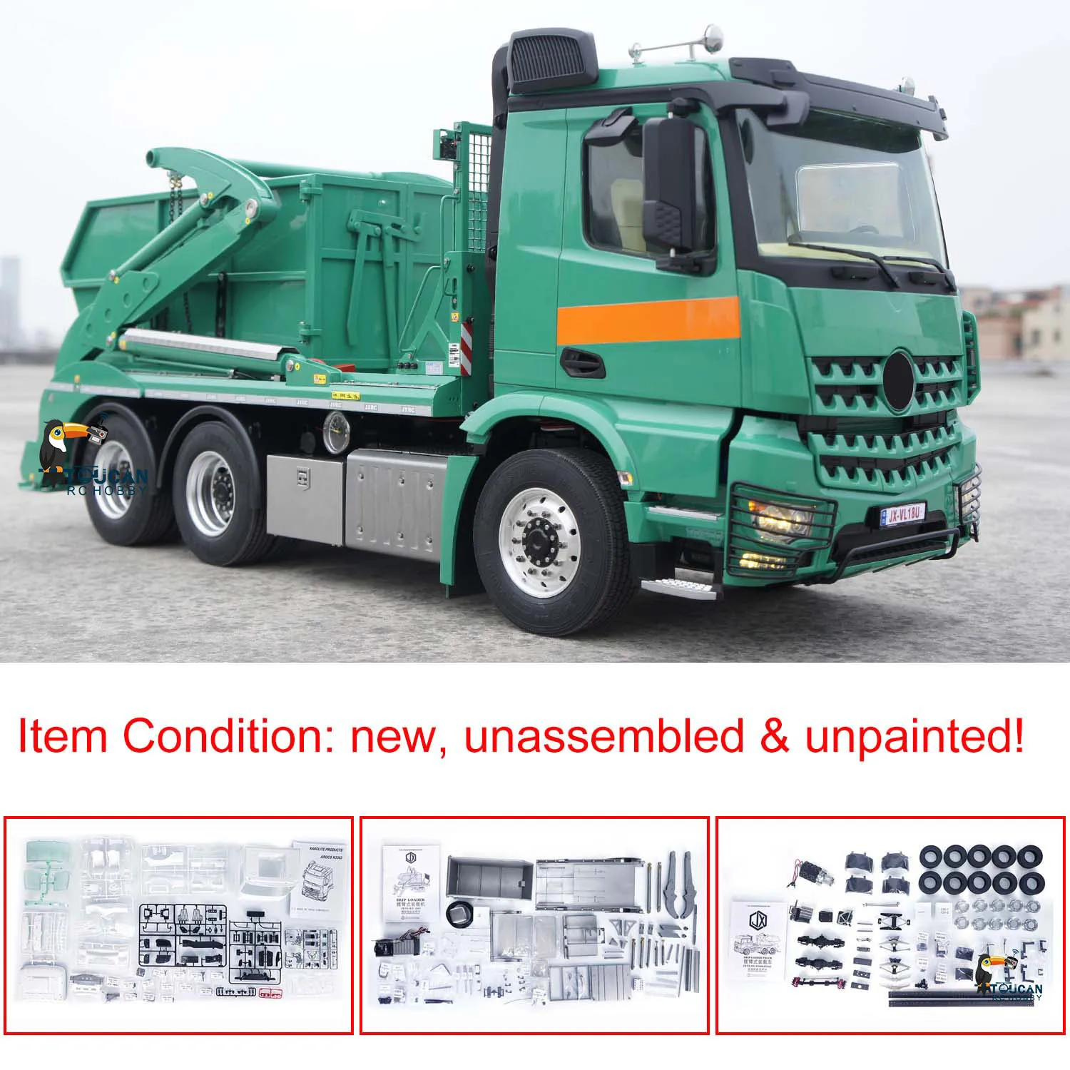 

VL18U 1/14 K3363 6x4 Hydraulic RC Skip Loader Truck Swing Arm Loading Cars Kits Controlled Vehicle Outdoor Toys for Boy TH22708