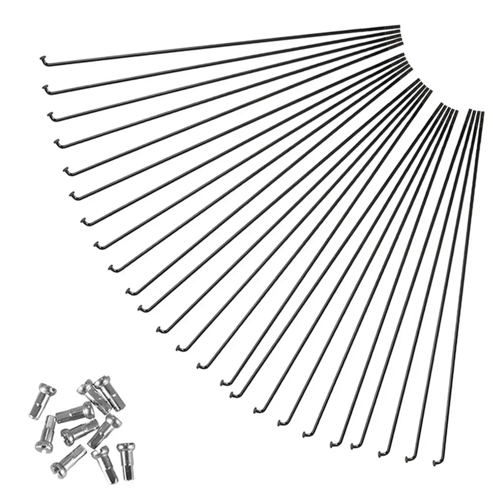 Bicycle Spokes 24 Pcs Bicycle Spokes Steel Spokes AND Nipples For MTB Bike 255MM/275MM/289MM Rust Proof For 27.5/26/29er Cycling Parts