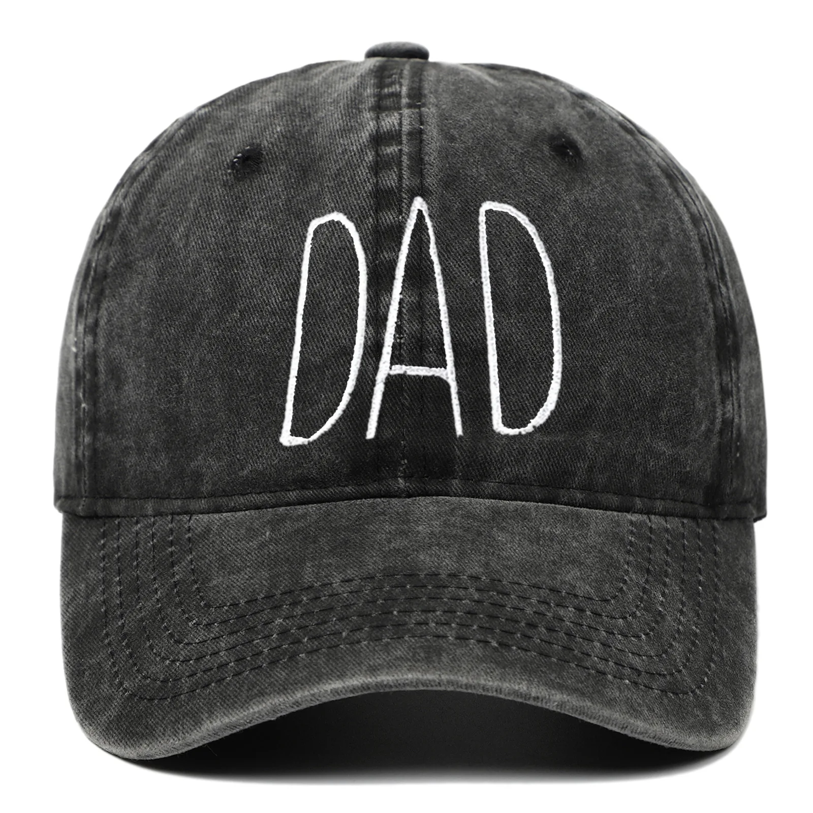 Letter DAD MOM Embroidery Hats For Women Men Washed Cotton Baseball Cap Retro Casual Unisex Sports Sun Hat 2