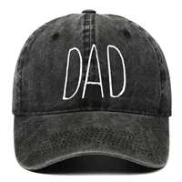 Letter DAD MOM Embroidery Hats For Women Men Washed Cotton Baseball Cap Retro Casual Unisex Sports Sun Hat 2