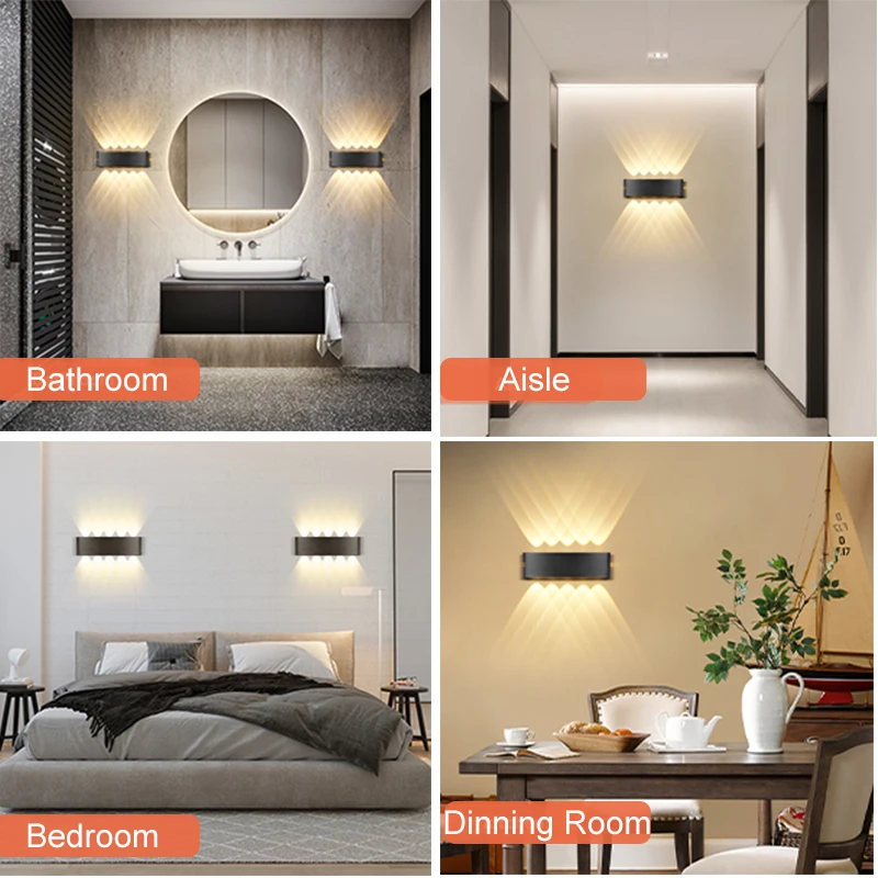 Waterproof Outdoor LED Wall Lamp Exterior Courtyard Interior Lighting Wall IP65 Fixture Garden LED Wall Clocks Stair Home Decor 3
