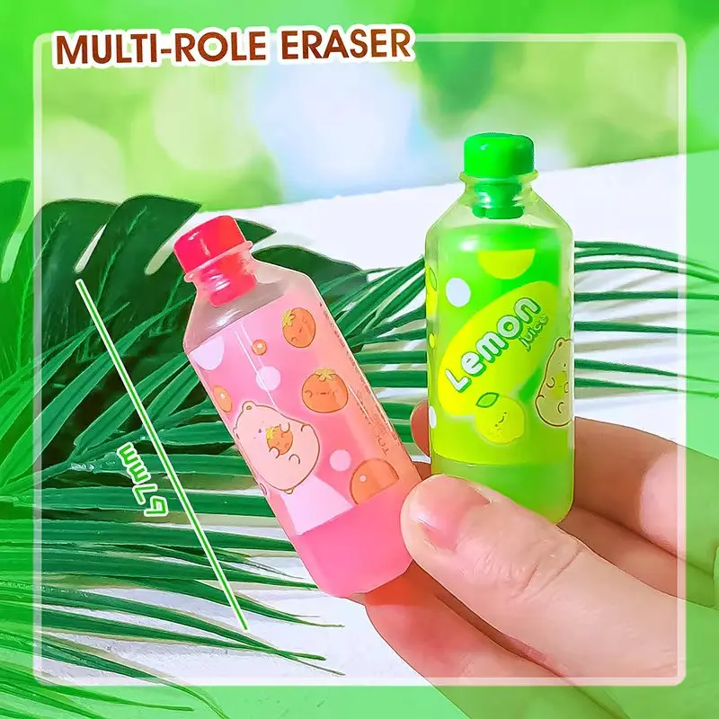 Aesthetic stationery Juice shape funny Erasers rubber back to school acsesories Cute stationery items pencil eraser