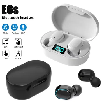 E6S TWS Auricolari Bluetooth senza fili con controllo touch e microfono HD, cuffie sportive impermeabili per iPhone