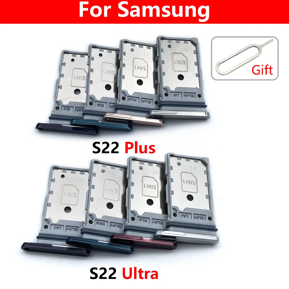 10 Pezzi Per Samsung S22 / S22 Plus / S22 Ultra Dual Sim Card Tray Slot Holder Adapter Socket Parti Di Riparazione