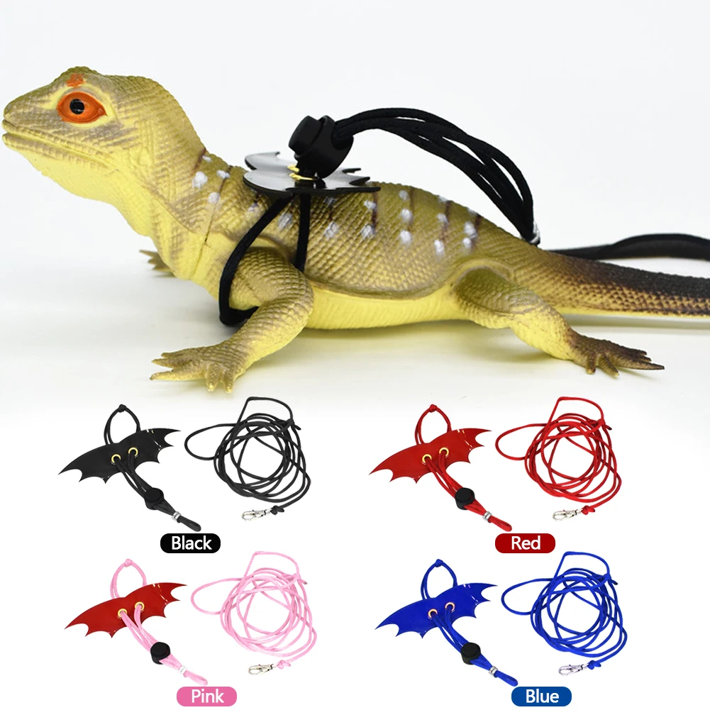 Adjustable Reptile Leash Critter Lizard Gecko Bearded Dragon Harness Climbing Rope Belt Leash Strap Wings Harness