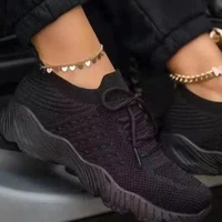 Women's Sneakers Breathable Casual Women Socks Shoes Lace Up Ladies Flats Female Spring Vulcanized Running Zapatillas De Mujer 2