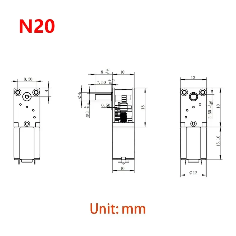 12V Getriebemotor 200U/min - Ideal Für Roboter & DIY-Projekte