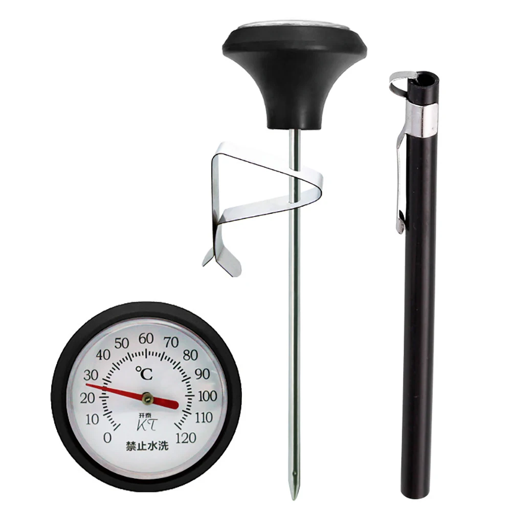 

0 To120℃ Dial Thermometer Coffee Pot Milk Frothing Jug Professional Cafe Kitchen Temperature Measuring Tools Coffee Accessories