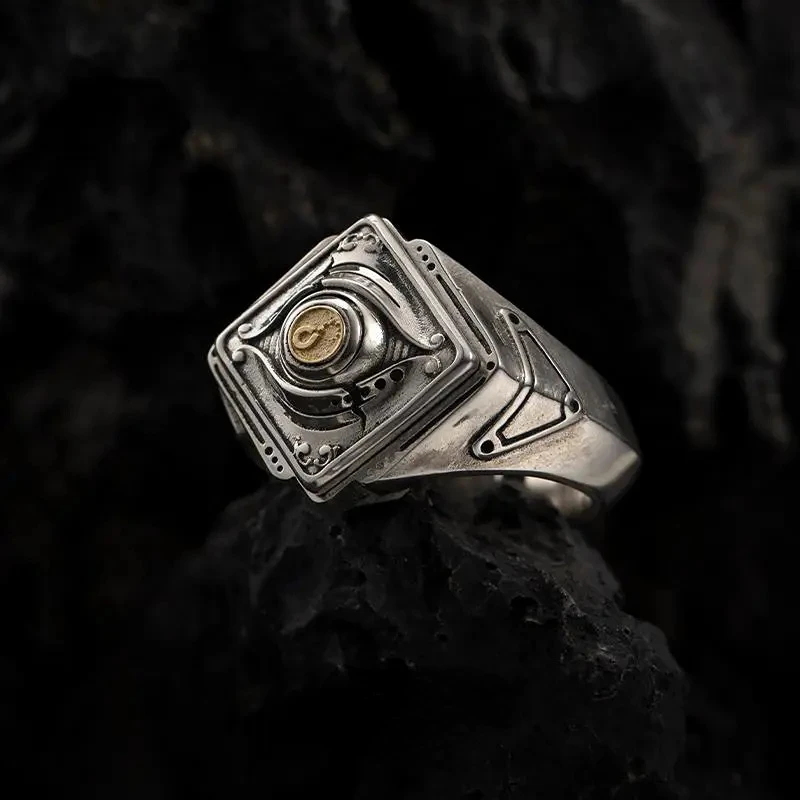 

Vintage Fashion Personality Silver Color Ring Unisex Hip Hop Punk Open Ring Banquet Jewelry Accessories Gift