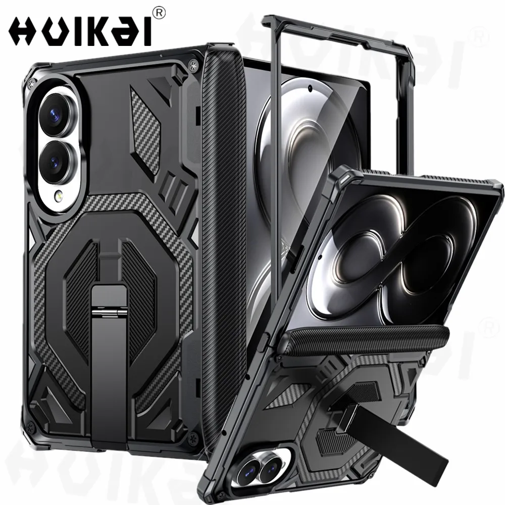 Magnetic Rugged Shockproof Stand Case with Hinge Protection - Military-Grade