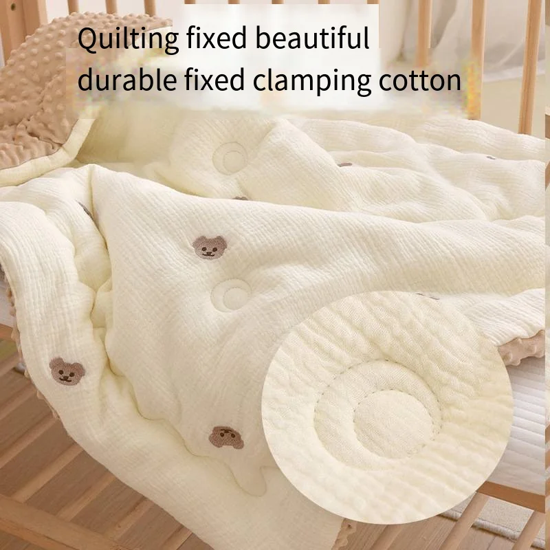 Winter Warm Baby Quilt Comforter Quilted Blanket Summer Soft Nap Cover Bed Thick Blanket Newborn Infant Swaddle Wrap Bedding
