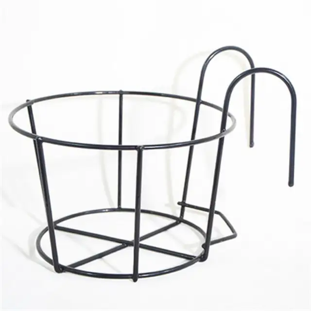 Függő Kosár Erkélyen Kerek Polcok Cserepes Növények Hús Vas Korlát Kerti Ellátás Virágtartó - Image 2