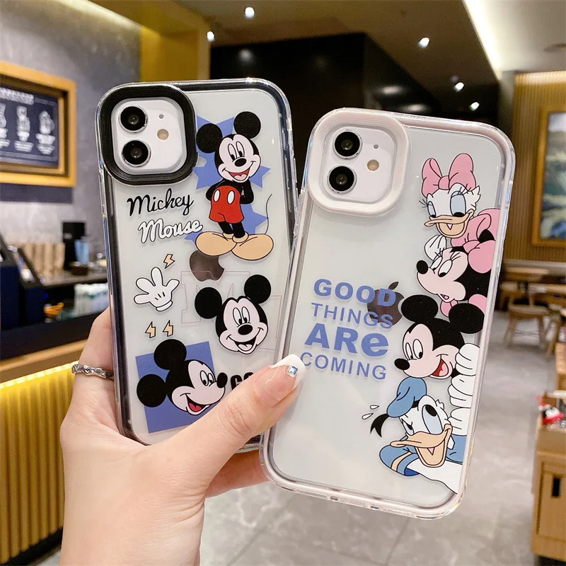 Funda de teléfono con cuerda líquida para Apple iPhone 14, 13, 12 Mini, 11  Pro, XS, MAX, XR, X, 8, 7, 6S, SE Plus, Mickey, Minnie Mouse, Love, Capa  Core Fivean unisex