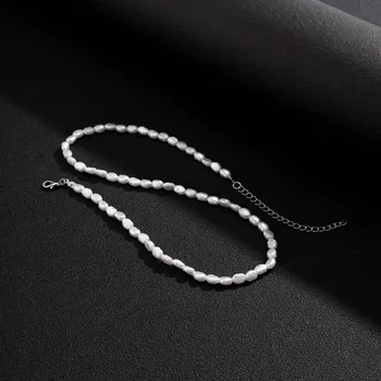 New Fashion Simple Imitation Pearl Choker Necklace for Women Vintage Elegant Beaded Temperament Necklace Wedding Party Jewelry 6