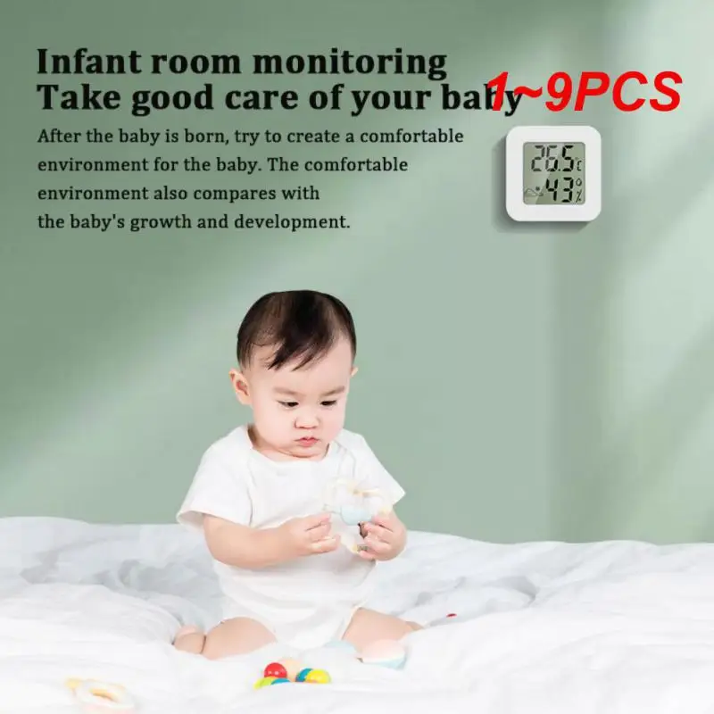 

1~9PCS Temperature Humidity Meter Lcd Digital Mini Thermometer White Gauge Hygrometer Room Indoor Smart Home
