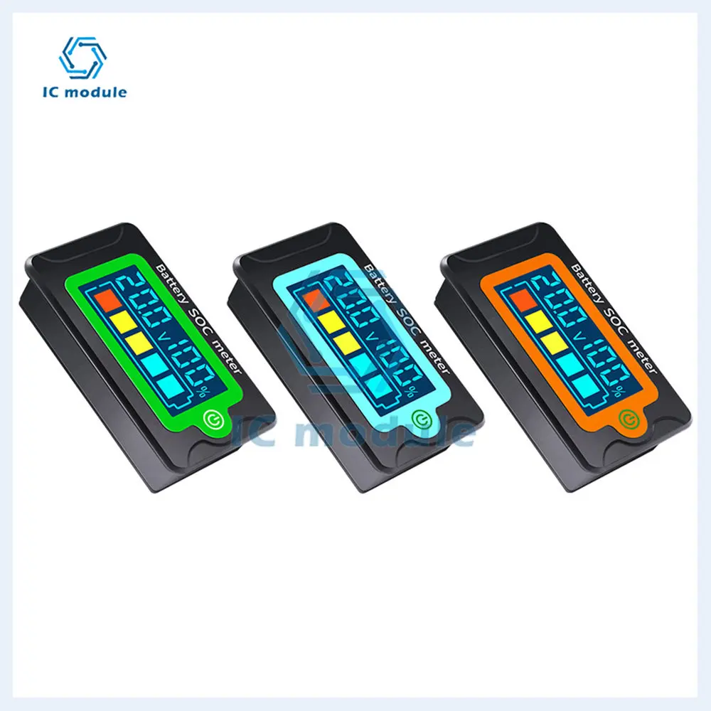 Lithium Battery Percentage Battery Capacity Indicator Voltage Panel Gauge Tester Status Monitor DC8-100V 12V 24V 48V 72V