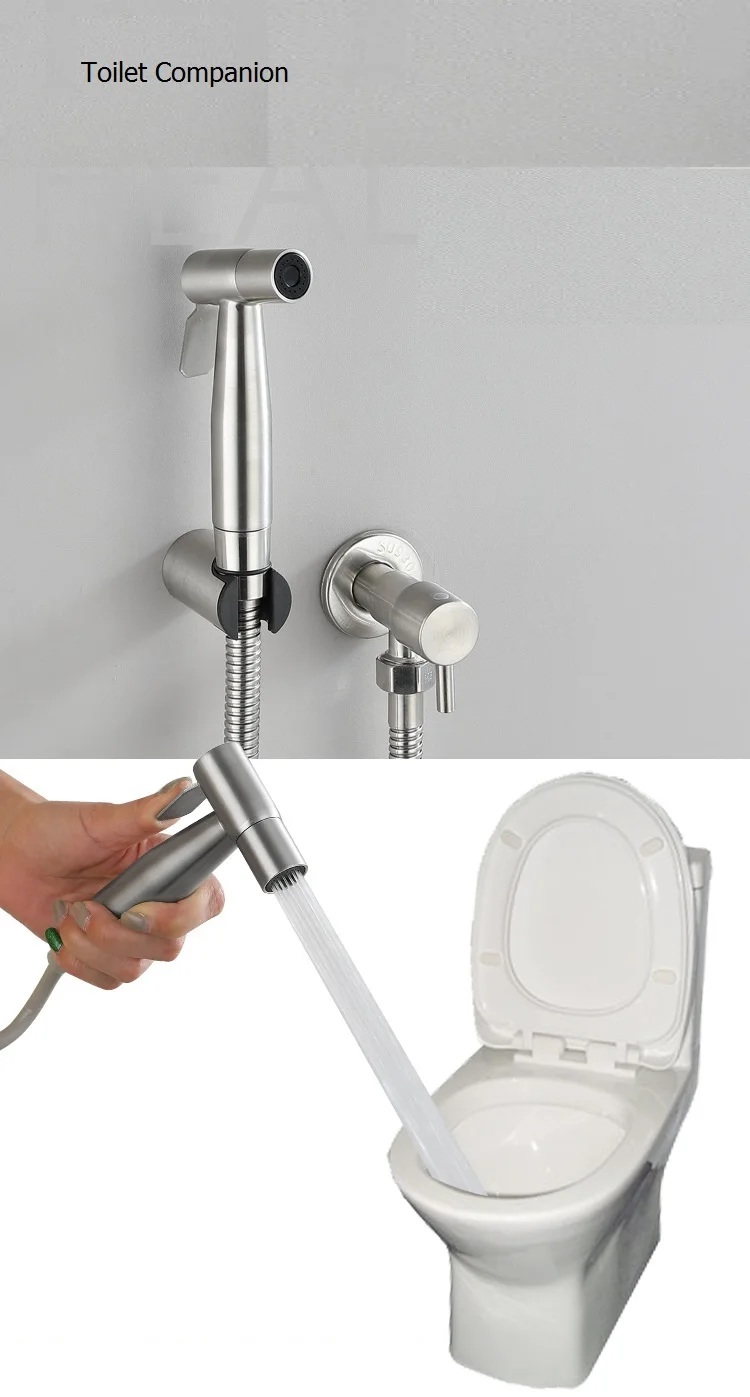 Description Picture 6 of itemMTTUZK Brushed Portable Bidet Sprayer 304 Stainless Steel Toilet Bidet faucet Single Cold Bathroom Shattaf Valve Jet Set