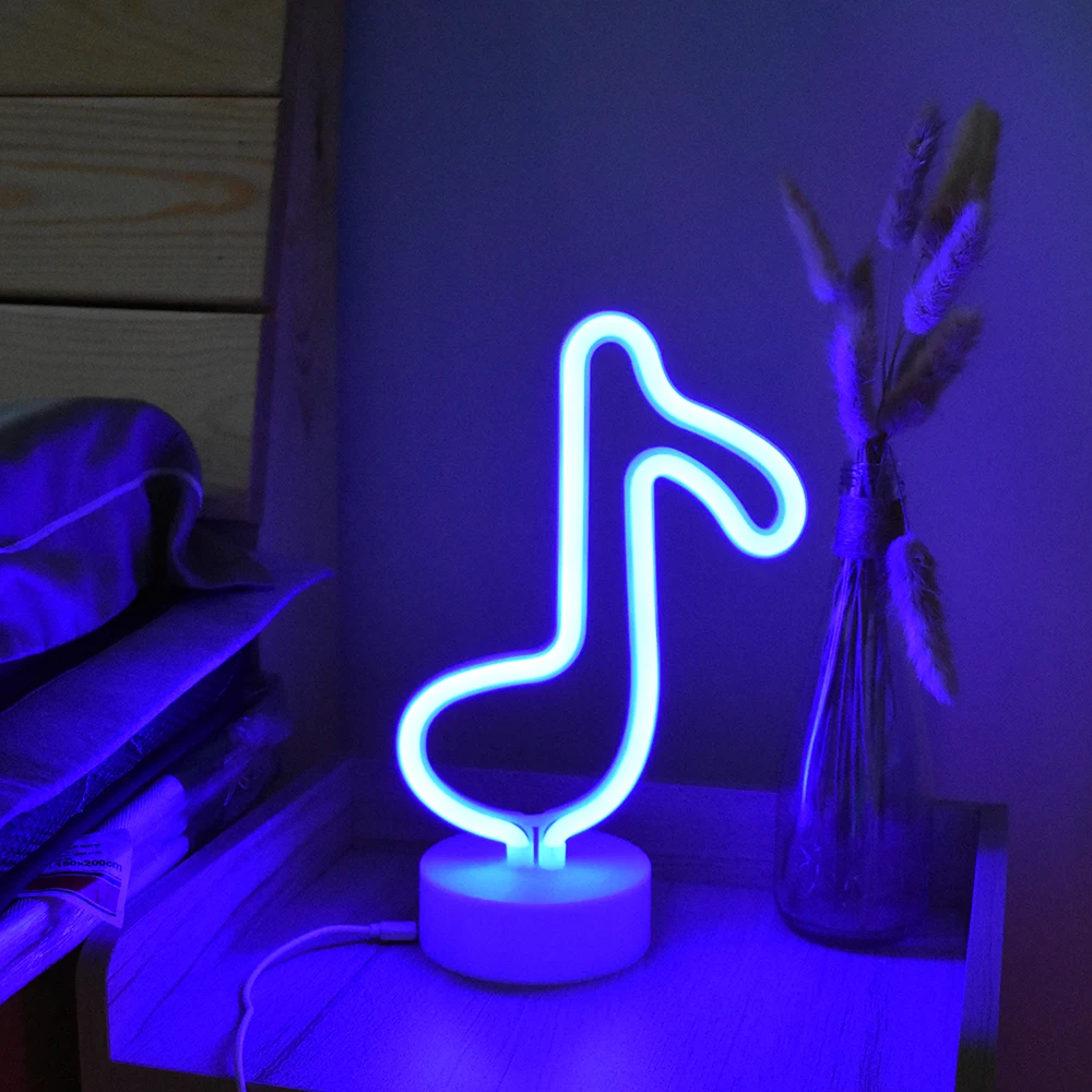 Letrero De Neón LED Con Notación Musical, Luz Nocturna Alimentada Por USB, Arte De Pared 3D Y Sala De Juegos, Dormitorio, Sala De Estar, Decoración De Fiesta Para Niños, Niñas Y