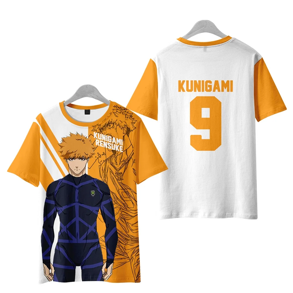 Anime Blue Lock T Shirt Men Fashion T-shirt Kids Hip Hop Tops Tees Boy Tees Summer Mens T-shirt Oversize Tshirt Children Clothes