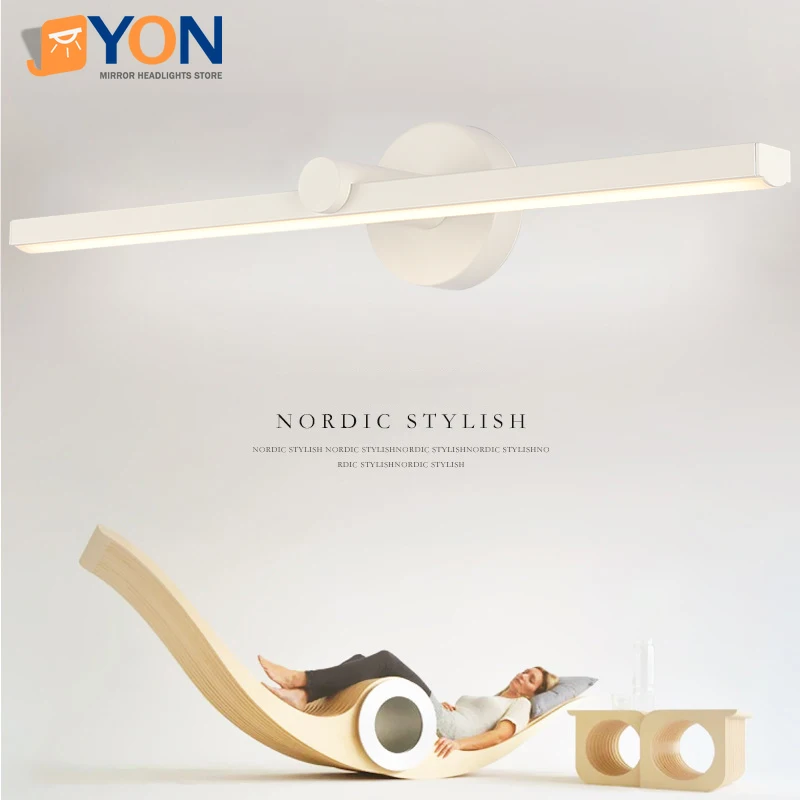 

LED Light Mirror Headlight Bathroom Mirror Wall Antifog Bathroom Light Modern Minimalist Study Dressing Light Painting Headlight