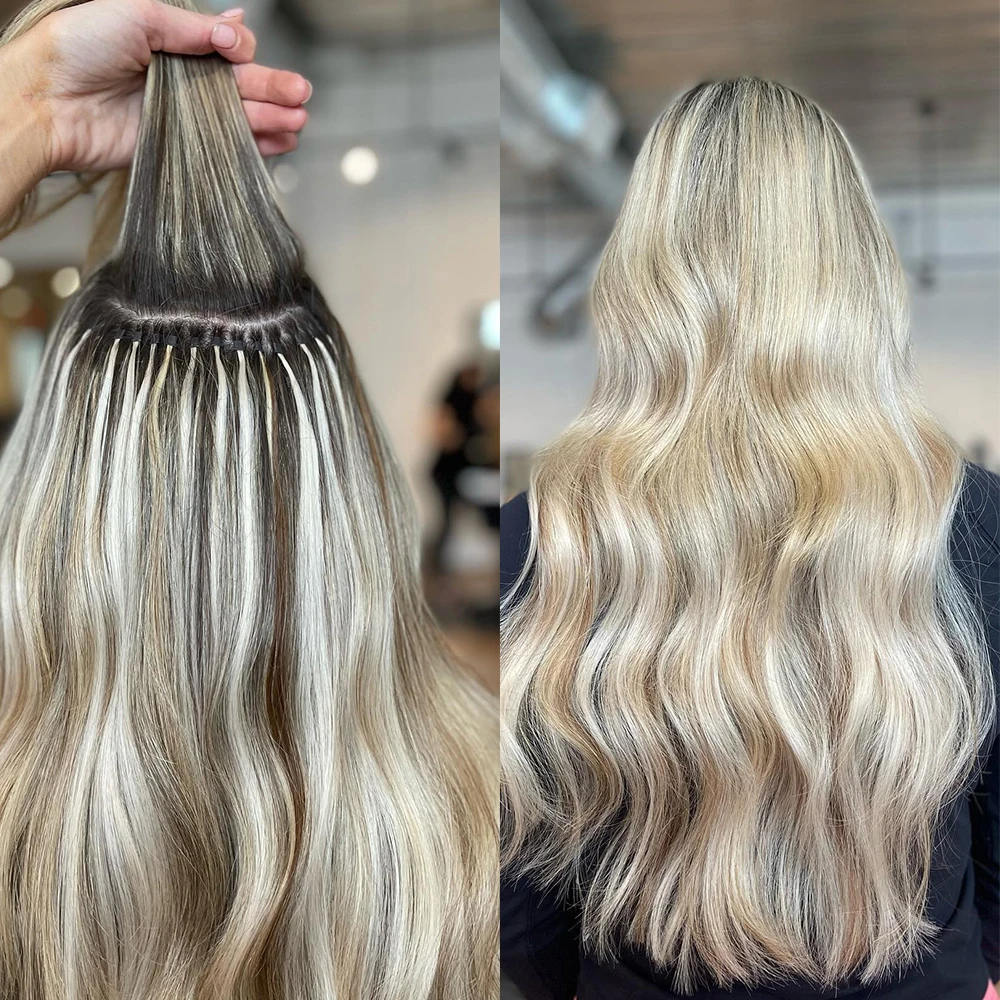 I Tip Hair Extension Straight Machine Made 100% Real Remy Human Fusion Hair Extensions 50Pcs/ Set Natural Keratin Hairpiece
