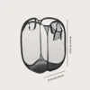 1pc-Folding Dirty Laundry Sorting Basket Washing FrameBathroomCloth MeshStorage BagFrame Bucket LaundryOrganizers Storage Pouch 2