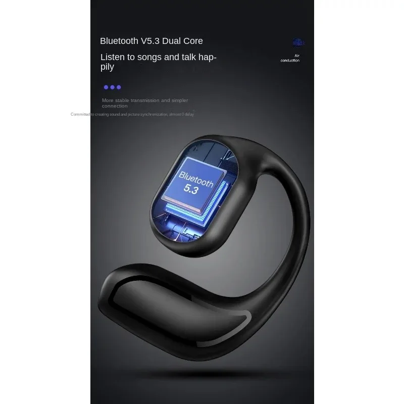 New Noise-cancelling Wireless Bluetooth Headset Long Life Digital Display 5.3 Hanging Ear HiFi Sound Quality Car Sports Headset