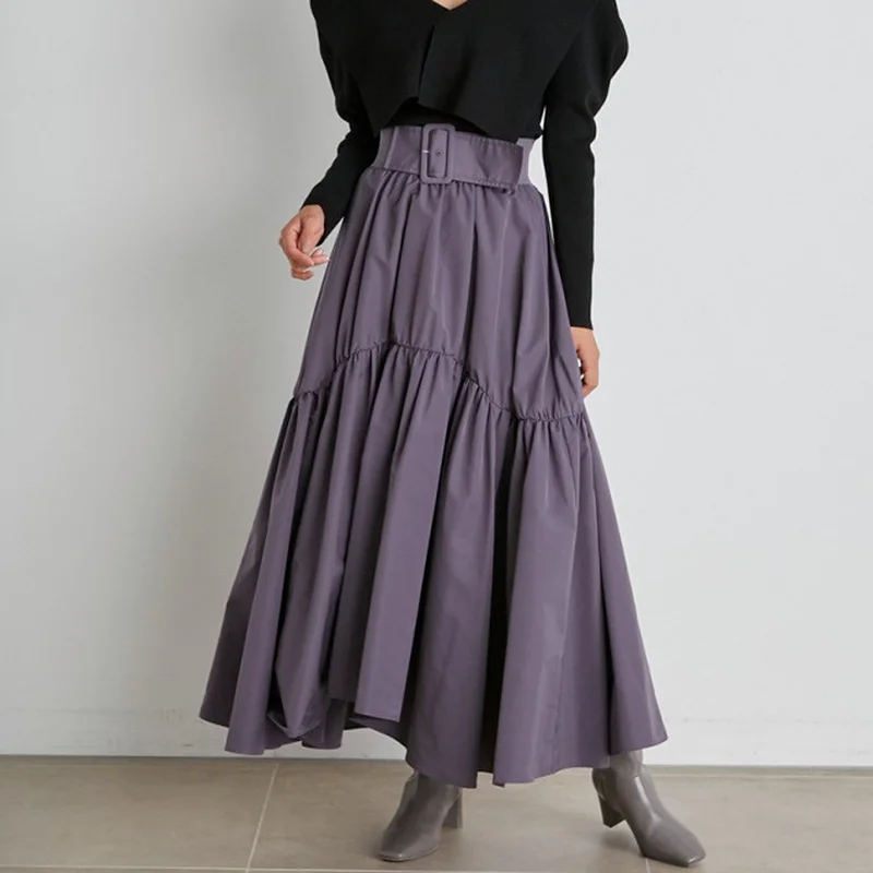 maxi skirt Casual Simple All Match A Line Skirt Woman Spring Summer Tide Chic Denim Skirts Fashion Ins High Waist Hip Design Jupe Femme tartan skirt