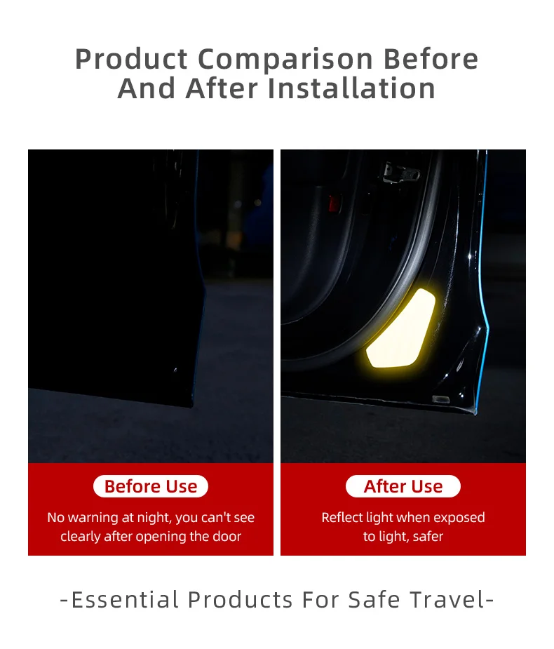 For Tesla Model Y/3 2025 2024-2018 Car door warning sticker Night reflective sti