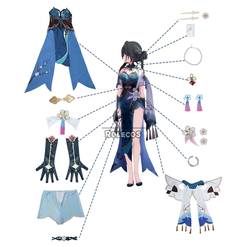 ROLECOS Game Honkai: Star Rail Ruan Mei Cosplay Costume Women Dress Uniform RuanMei Sexy Party Costume Halloween