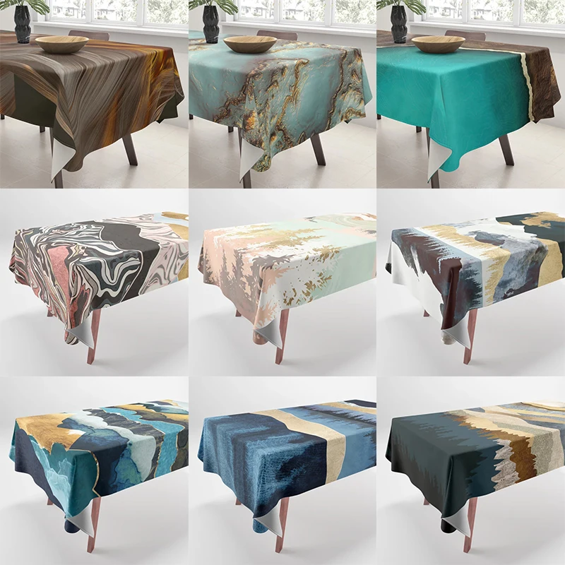 

Abstract Beautiful Moon Sun Landscape Vase Animal Pattern Tablecloth Home Decoration Rectangular Party