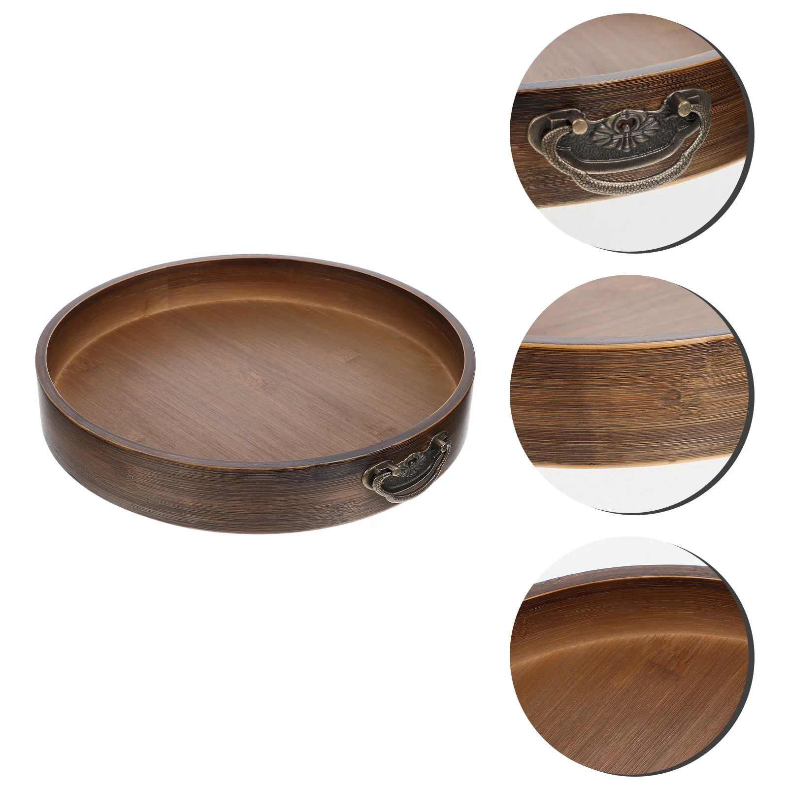 Jewelry Tray Retro Decor Holder Plateau Cutlery Vintage Restaurant Bread Ware Supply Bamboo Serving 4